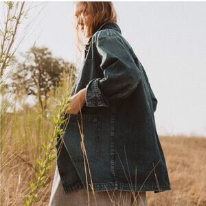Esby Sz Xl Sammie Indigo Blue Jean Jacket Classic. 100% Cotton Denim Effortless